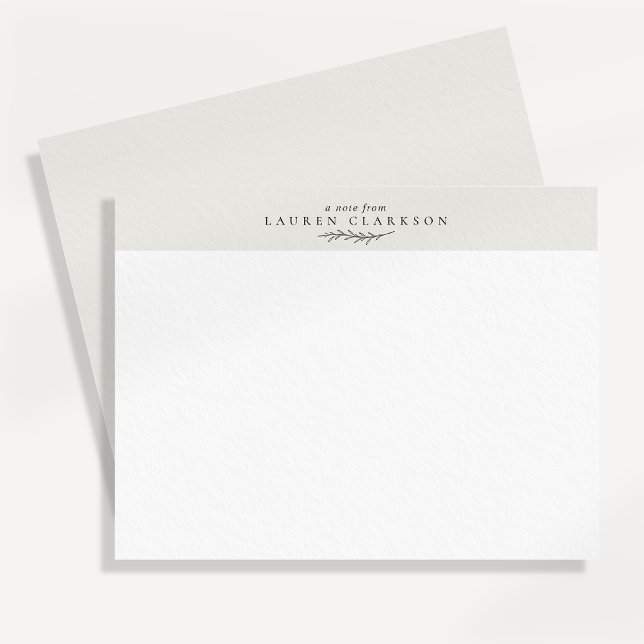Convite Modern Botanical Branch Logo Note Card (Criador carregado)