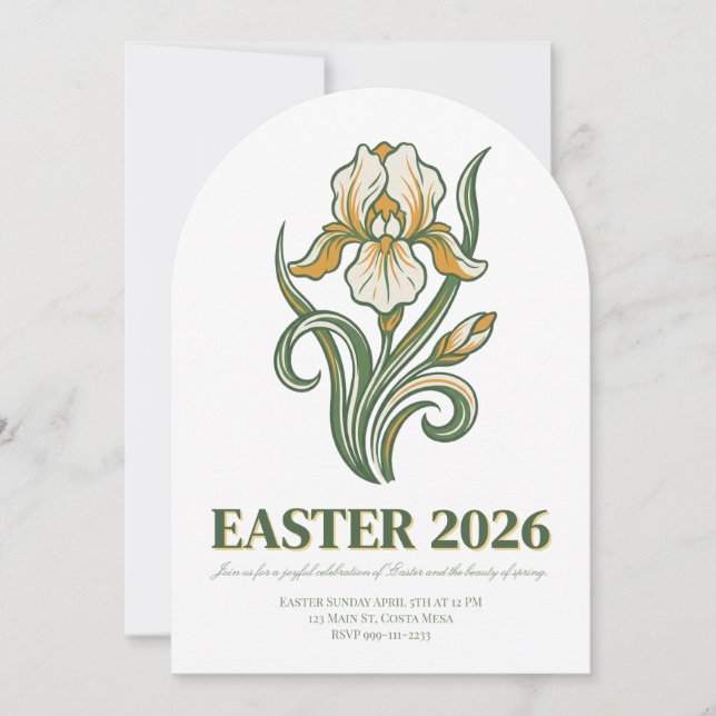 Convite Modern Botanical Easter Blessings (Frente)