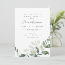 Convite Modern Botanical Eucalyptus Boho Couples Shower