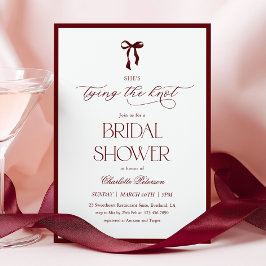 Convite Modern Burgundy Bridal Shower Invitation