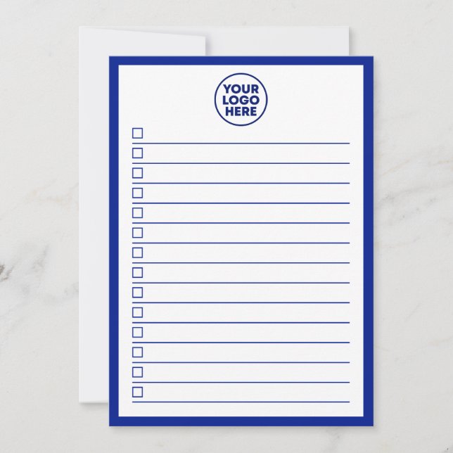 Convite Modern Business Logo Navy Blue To Do List (Frente)