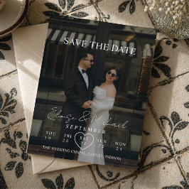 Convite Modern Calendar Style Photo Save The Date