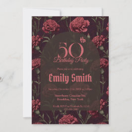 Convite Modern Carnation Inspired 90Th Birthday