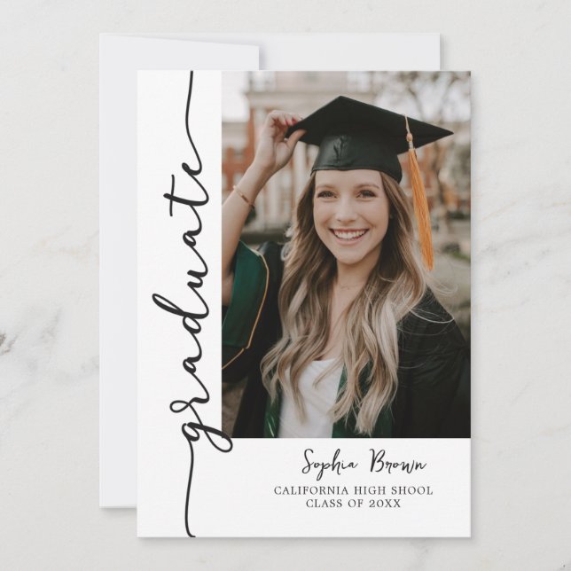 Convite Modern Casual Photo Graduation Party Invitation (Frente)