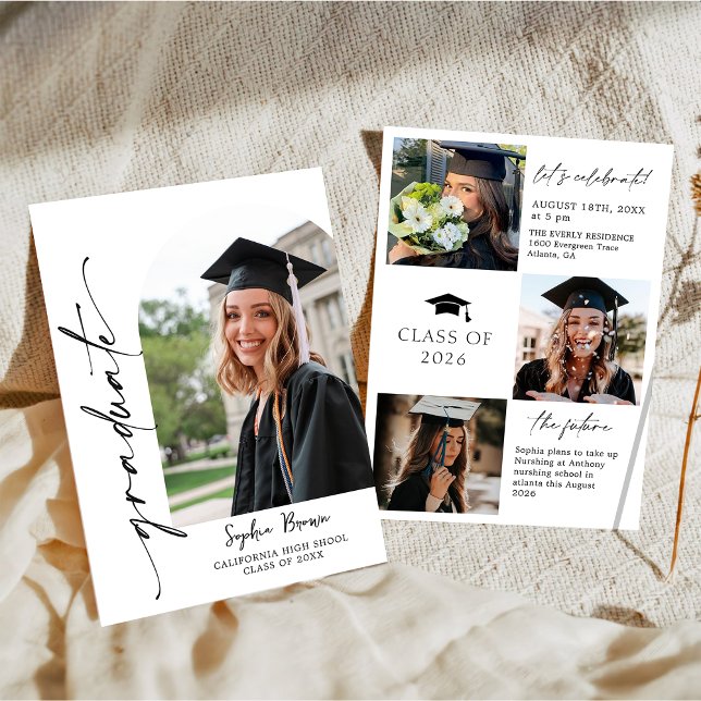 Convite Modern Casual Photo Graduation Party Invitation (Criador carregado)