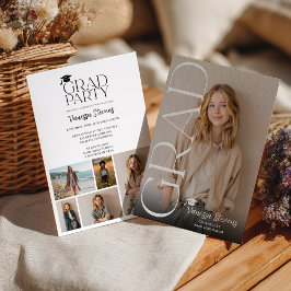 Convite Modern Casual Simple Trendy 6 photos graduation