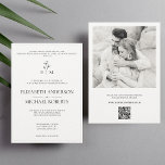 Convite Modern Catholic Wedding Invitations with QR code<br><div class="desc">Elevate your wedding celebration with our Modern Catholic Wedding Invitation. With a minimalist design, this invitation features a beautiful bible verse and a cherished photo of the happy couple. The back of the invitation includes a unique QR code, providing guests with a convenient and eco-friendly way to RSVP. Made from...</div>