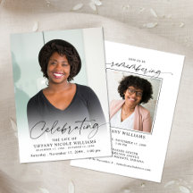 Modern Celebration of Life Memorial Funeral Photo