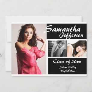 Convite Modern Chic Graduation Announcement 5x7