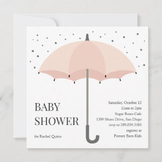 Convite Modern chic umbrella drawing baby shower