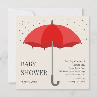 Convite Modern chic umbrella drawing baby shower