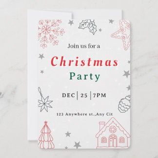 Convite Modern Christmas Party Invitation