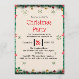 Convite Modern Christmas Party Invitation Template