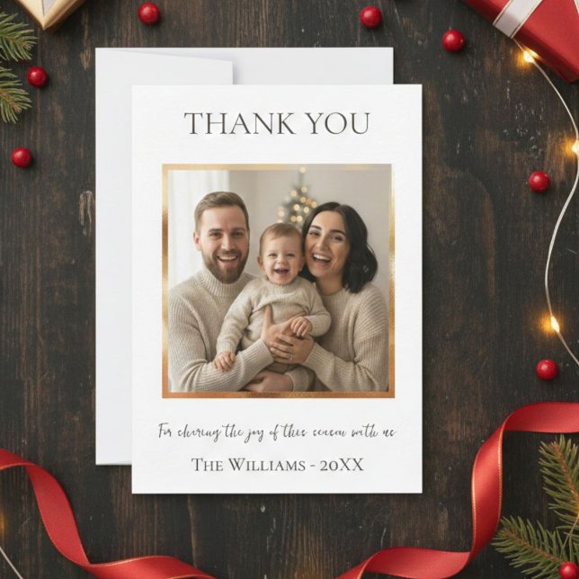 Convite Modern Christmas Photo Card Template, Minimal  (Criador carregado)