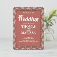 Modern Cinnamon and Marsala Art Deco Wedding QR