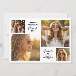 Convite Modern Class of 2026 Multi Photo Graduation Party 