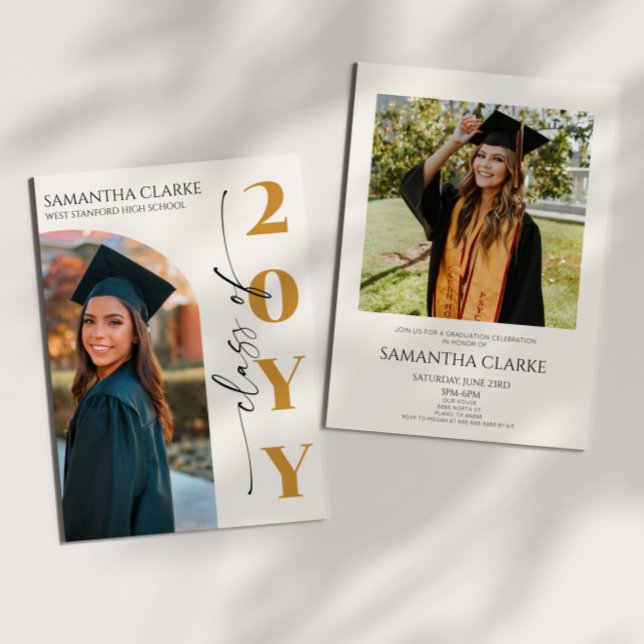 Convite Modern Class Year Photo Arch Graduation Party (Criador carregado)