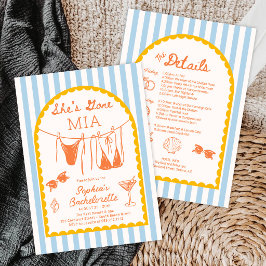 Convite Modern Coastal Bachelorette Party Itinerary