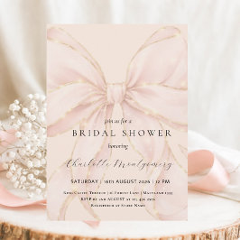Convite Modern Coquette Pink Bow Bridal Shower
