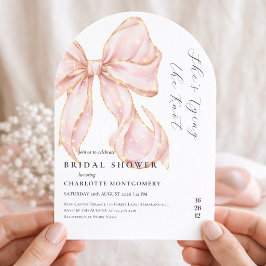 Convite Modern Coquette Pink Bow Bridal Shower