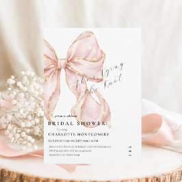 Convite Modern Coquette Pink Bow Bridal Shower