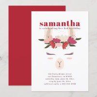 Modern Cute Llama Birthday