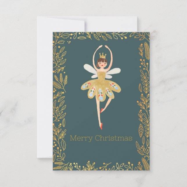 Convite Modern Cute Nutcracker Ballet Christmas Card  (Frente)
