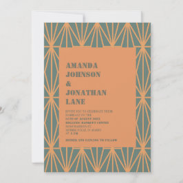 Convite Modern Cutty Sark & Raw Sienna Pattern Casamento