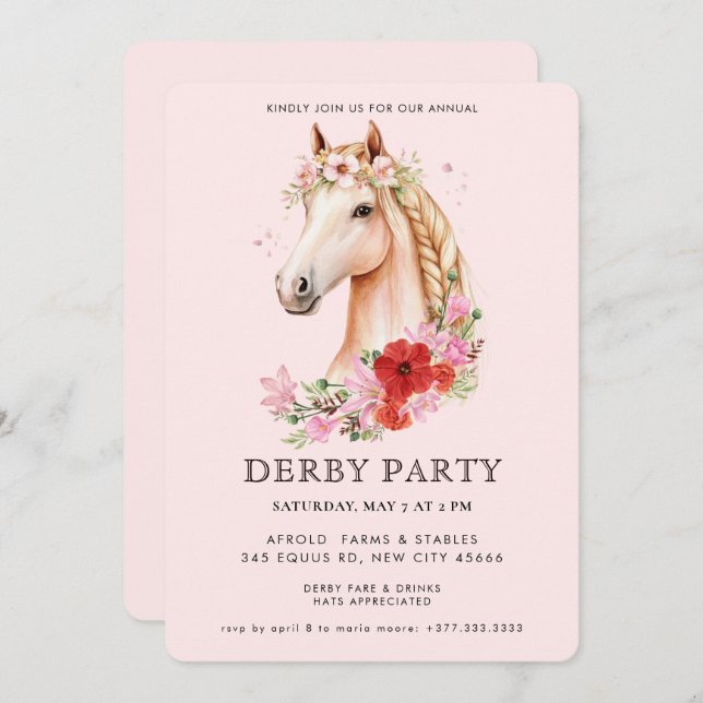 Convite Modern  Derby Party  (Frente/Verso)