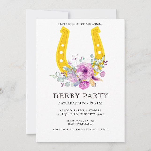 Convite Modern  Derby Party  (Frente)