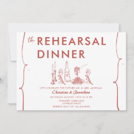 Convite Modern Doodle | Comida italiana | Janto de ensaio