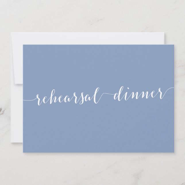 Convite Modern Dusty Blue Wedding Rehearsal Invitations (Frente)