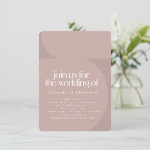 Convite Modern Dusty Mauve Geométrico Tudo em Um Casamento