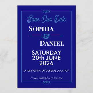 Convite Modern Editable Wedding Save The Date Card