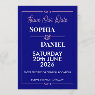 Convite Modern Editable Wedding Save The Date Card