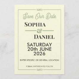 Convite Modern Editable Wedding Save The Date Card