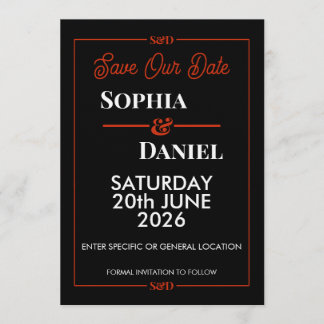 Convite Modern Editable Wedding Save The Date Card