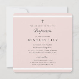 Convite Modern Elegance Girls Baptism