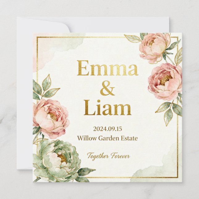 Convite Modern Elegance Wedding Invitation (Frente)