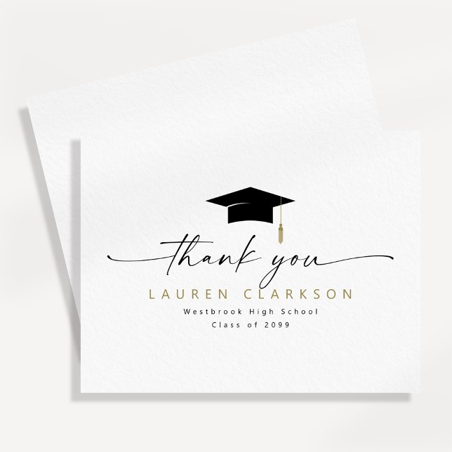 Convite Modern Elegant Graduation Thank You Note Card (Criador carregado)