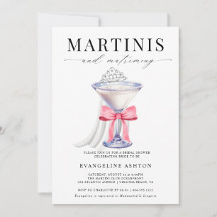 Convite Modern Elegant Martini e Matrimony Chá de panela