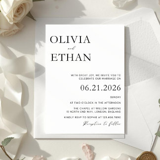 Convite Modern Elegant Minimal Wedding Invitation