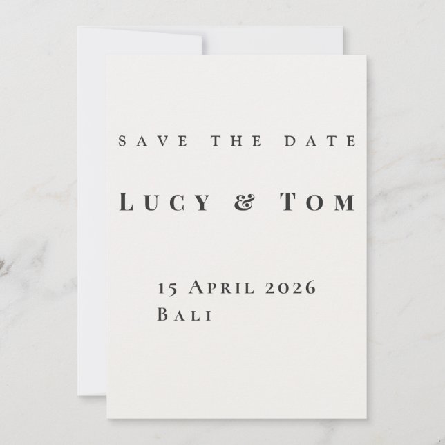 Convite Modern Elegant Save the Date Card (Frente)