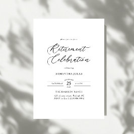 Convite Modern Elegant Script Retirement Celebration