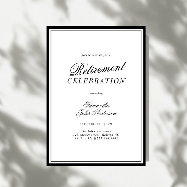 Convite Modern Elegant Script Retirement Celebration (Criador carregado)