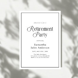 Convite Modern Elegant Script Retirement Party 