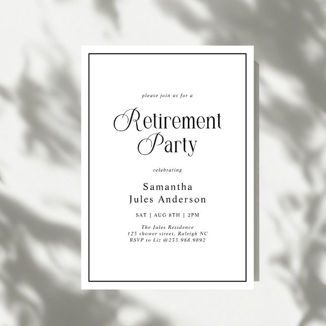 Convite Modern Elegant Script Retirement Party  (Criador carregado)
