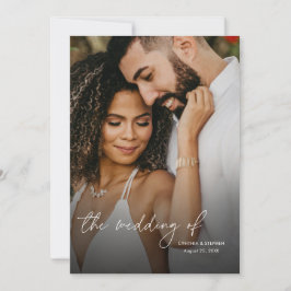 Convite Modern Elegant Simple Vertical Photo Wedding