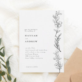 Convite Modern Elegant Wildflower Floral Wedding