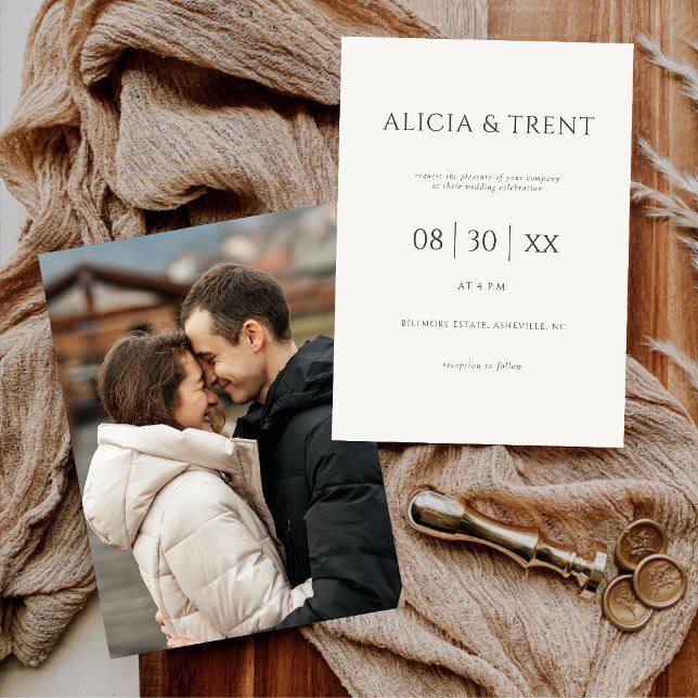 Convite Modern Estate Wedding Invitation | Elegant Minimal (Criador carregado)